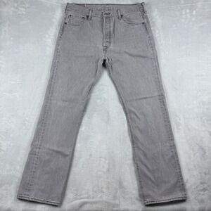 Vintage Y2K Levi's 501 Original‎ Fit Button Fly Grey Denim Jeans Mens W36 L32